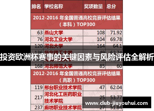 投资欧洲杯赛事的关键因素与风险评估全解析 投资欧洲杯赛事的关键因素与风险评估全解析